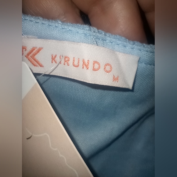 Kirundo Blue Spaghetti Strap Ric Rack Maxi Dress Size Medium NWT - Picture 10 of 11